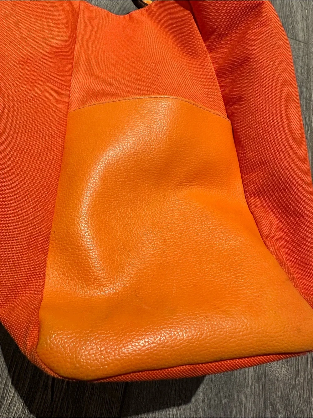 Lancome Bright Orange Canvas Tote with Light Orange Trim